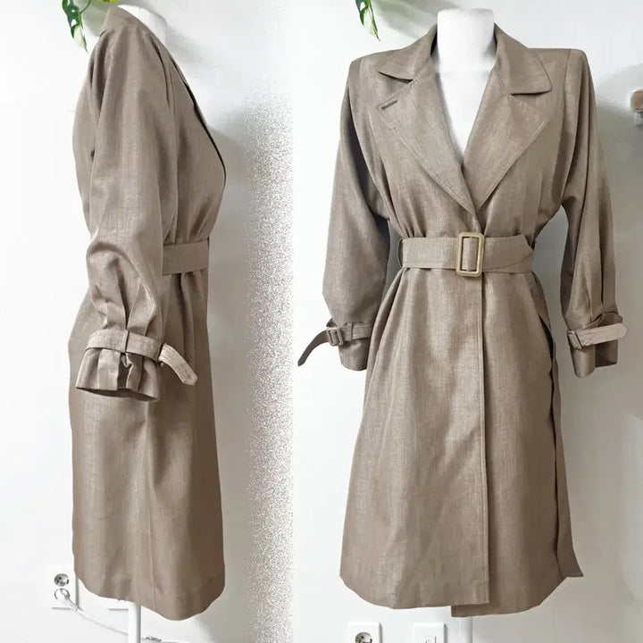 [BUNJANG] HYAT Trench Coat Gray Beige 66 / HYAT 카라트렌치코트 66 그레이베이지