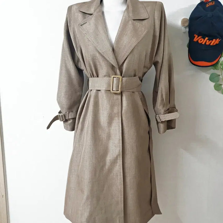 [BUNJANG] HYAT Trench Coat Gray Beige 66 / HYAT 카라트렌치코트 66 그레이베이지