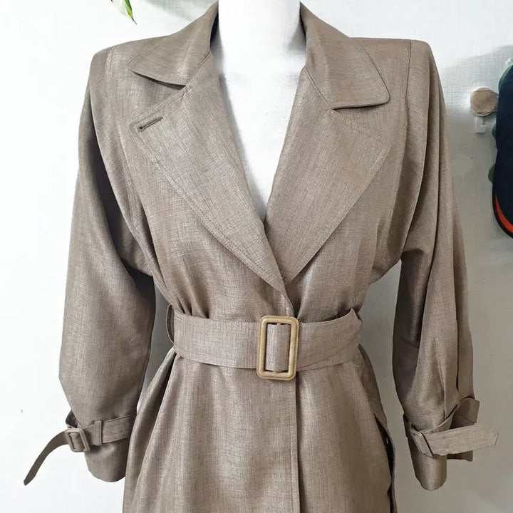[BUNJANG] HYAT Trench Coat Gray Beige 66 / HYAT 카라트렌치코트 66 그레이베이지