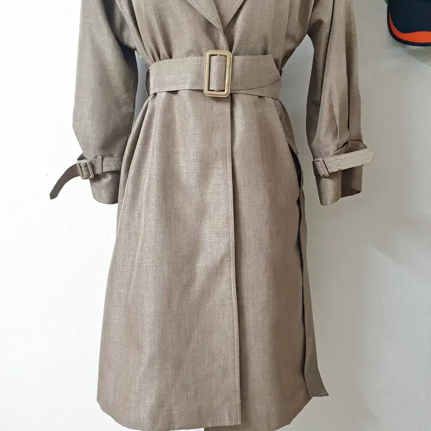[BUNJANG] HYAT Trench Coat Gray Beige 66 / HYAT 카라트렌치코트 66 그레이베이지