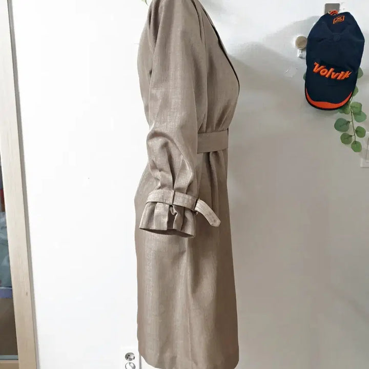 [BUNJANG] HYAT Trench Coat Gray Beige 66 / HYAT 카라트렌치코트 66 그레이베이지
