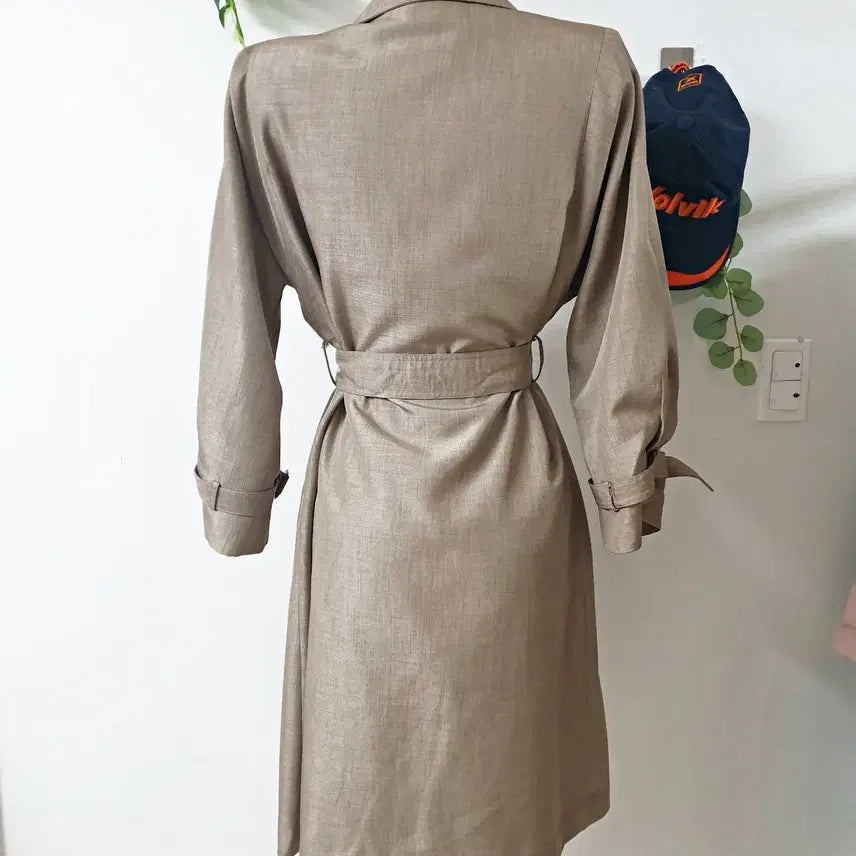 [BUNJANG] HYAT Trench Coat Gray Beige 66 / HYAT 카라트렌치코트 66 그레이베이지