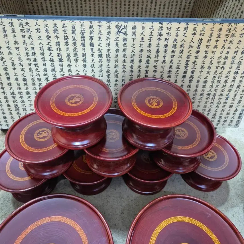 [BUNJANG] Namwon Wooden Ritual Ware and Phoenix Altar Box Set / 제수용품 남원목제기와 봉황제기함 반닫이 세트
