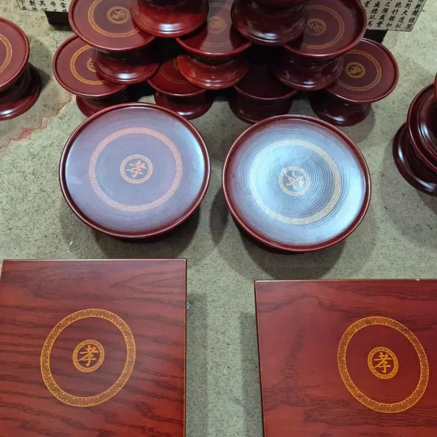 [BUNJANG] Namwon Wooden Ritual Ware and Phoenix Altar Box Set / 제수용품 남원목제기와 봉황제기함 반닫이 세트