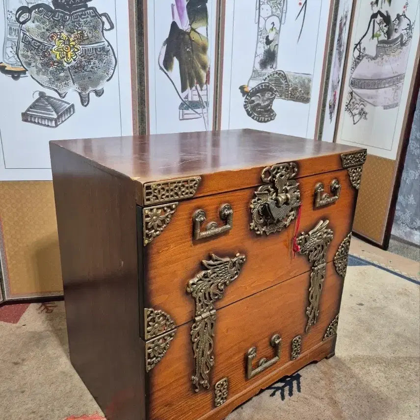 [BUNJANG] Namwon Wooden Ritual Ware and Phoenix Altar Box Set / 제수용품 남원목제기와 봉황제기함 반닫이 세트