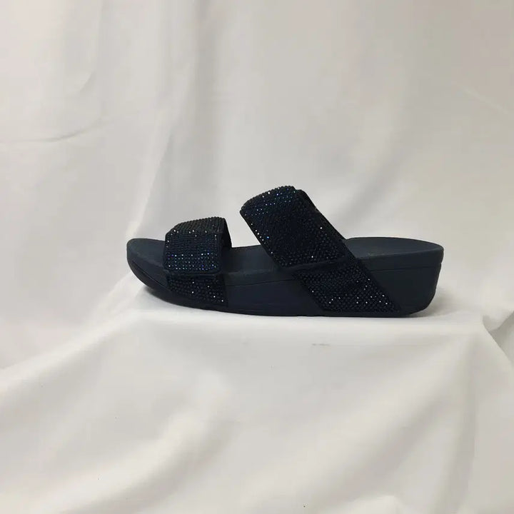 [SOLD OUT] 빈티지하서 225 핏플랍 미나 크리스탈 루루 슬라이드 샌들 슬리퍼
