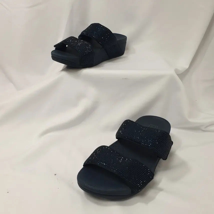 [SOLD OUT] 빈티지하서 225 핏플랍 미나 크리스탈 루루 슬라이드 샌들 슬리퍼