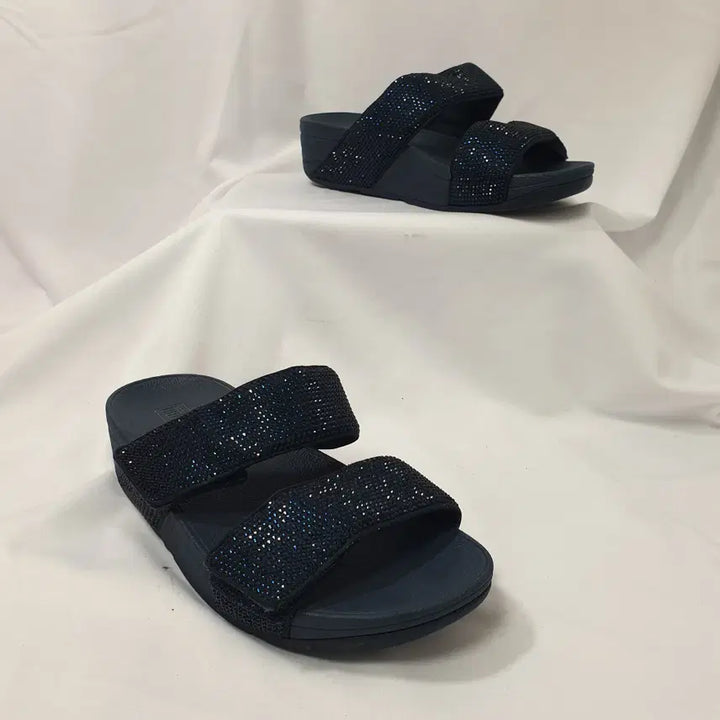 [SOLD OUT] 빈티지하서 225 핏플랍 미나 크리스탈 루루 슬라이드 샌들 슬리퍼
