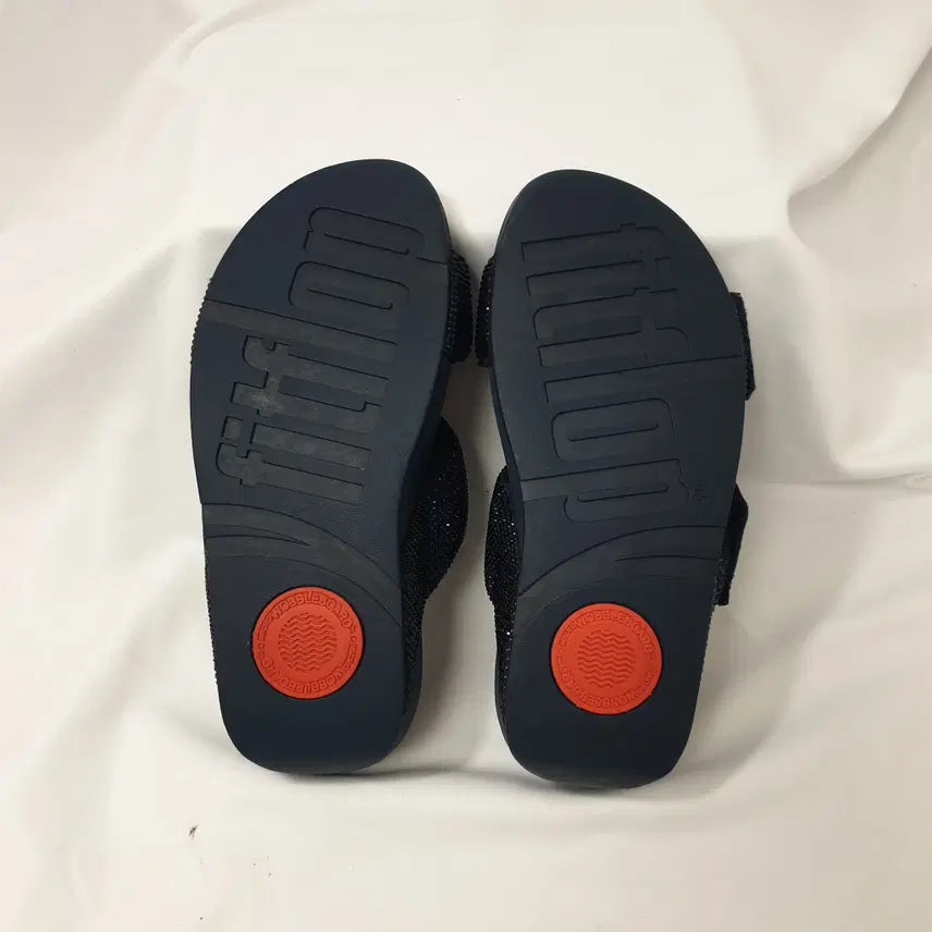 [SOLD OUT] 빈티지하서 225 핏플랍 미나 크리스탈 루루 슬라이드 샌들 슬리퍼