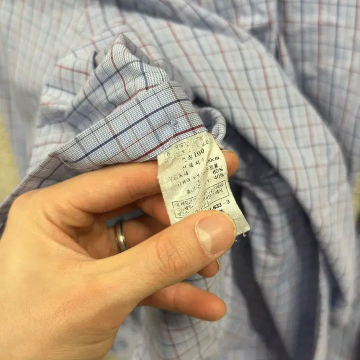 [BUNJANG] Daks Casual Embroidered Logo Long Sleeve Shirt / 닥스 캐주얼 자수로고 긴팔 셔츠 100 A07223