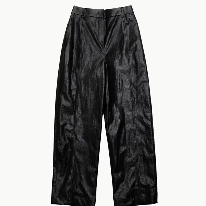 [BUNJANG] AMOMENTO Vegan Leather Double Layer Pants / 아모멘토 비건 레더 팬츠