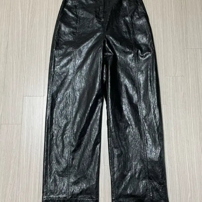 [BUNJANG] AMOMENTO Vegan Leather Double Layer Pants / 아모멘토 비건 레더 팬츠