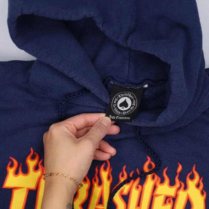 [BUNJANG] L Thrasher Fleece Hoodie / L 트레셔 기모 후드티 0310H1