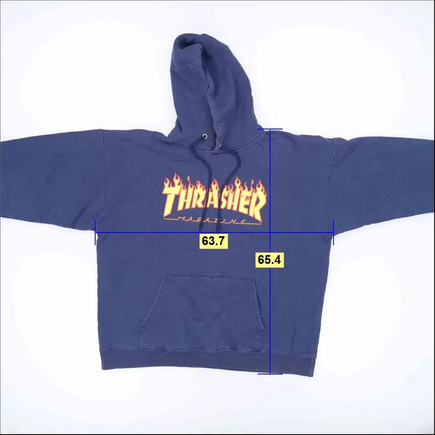 [BUNJANG] L Thrasher Fleece Hoodie / L 트레셔 기모 후드티 0310H1