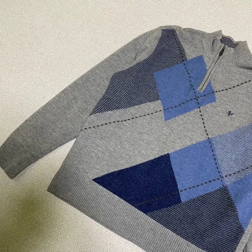 [BUNJANG] XL Indian Windproof Half-Zip Knit Sweater / XL 인디안 방풍 반집업 니트 N.2078