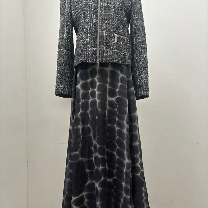 [SOLD OUT] 마시모드띠 블랙 패턴 롱 스커트