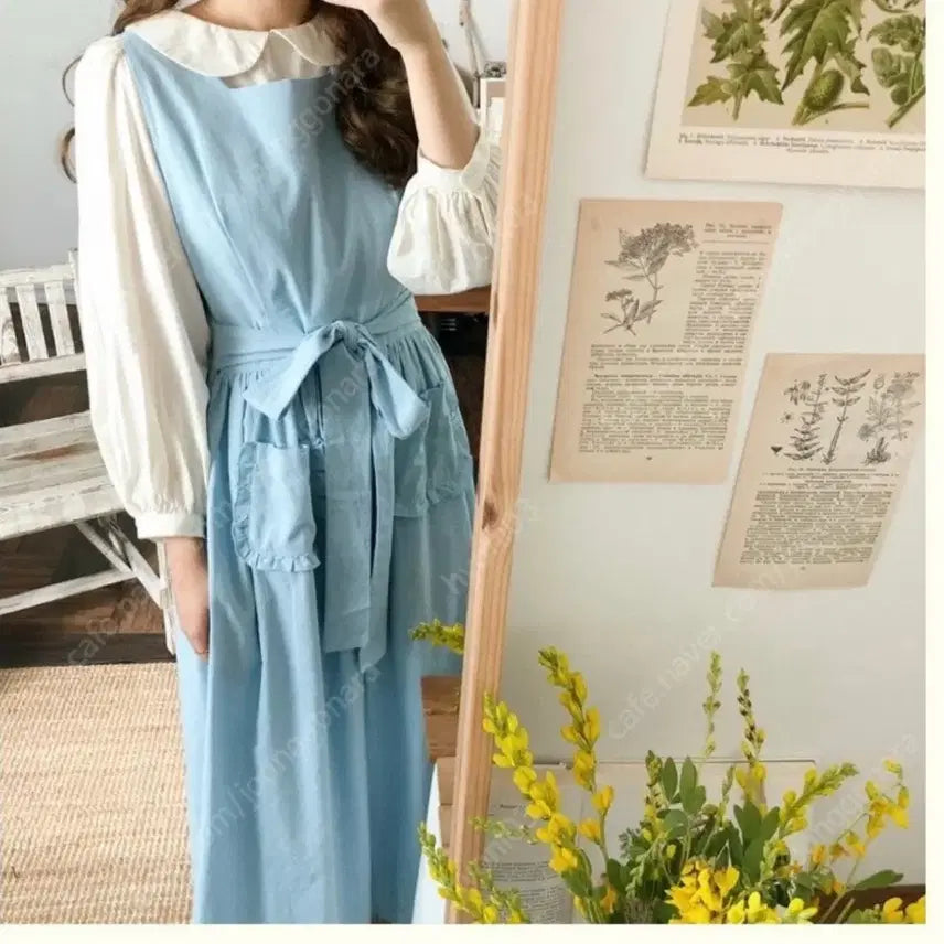 [BUNJANG] Mimi Boutique Frill Pocket Dress (Skyblue) / 미미부티크 프릴포켓원피스 (Skyblue)