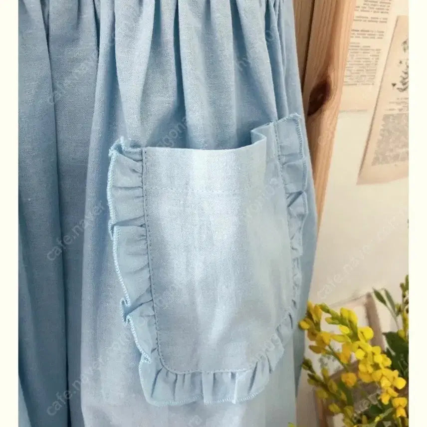 [BUNJANG] Mimi Boutique Frill Pocket Dress (Skyblue) / 미미부티크 프릴포켓원피스 (Skyblue)