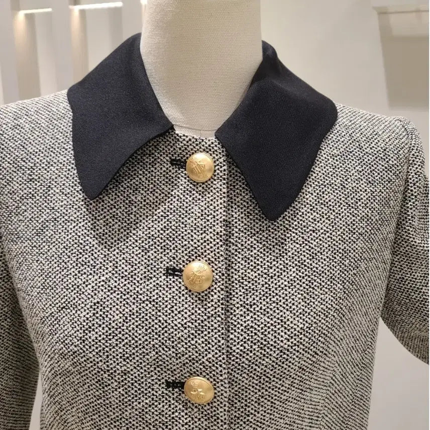 [BUNJANG] It MICHAA Wave Collar Jacket and Skirt Set / 잇미샤 웨이브카라 자켓+스커트 셋업