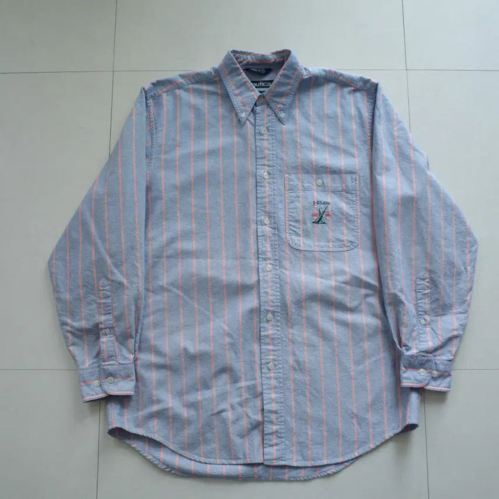 [SOLD OUT] 90s 빈티지 노티카 J-CLASS 스트라이프 옥스포드 셔츠 M