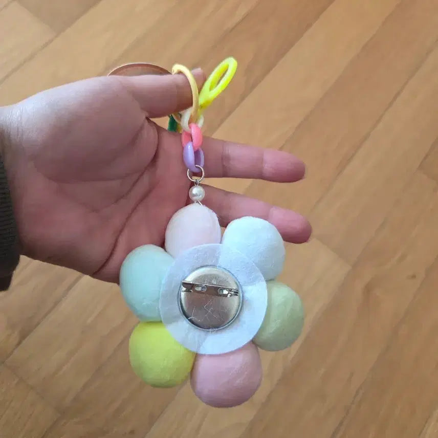 [BUNJANG] Pastel Flower Smile Keyring / 파스텔 꽃 스마일 키링