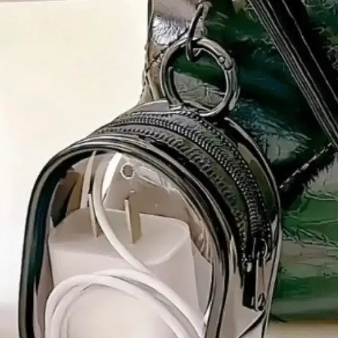 [BUNJANG] Canvas Bag / Transparent Mini Bag / Striped Pouch Bundle Set / 캔버스 가방 / 투명 미니 가방 / 스트라이프 파우치일괄(새상품)