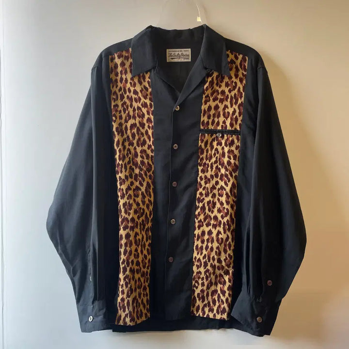 [BUNJANG] Wacko Maria Leopard Two-Tone Shirt / 와코마리아 레오파드 투톤셔츠