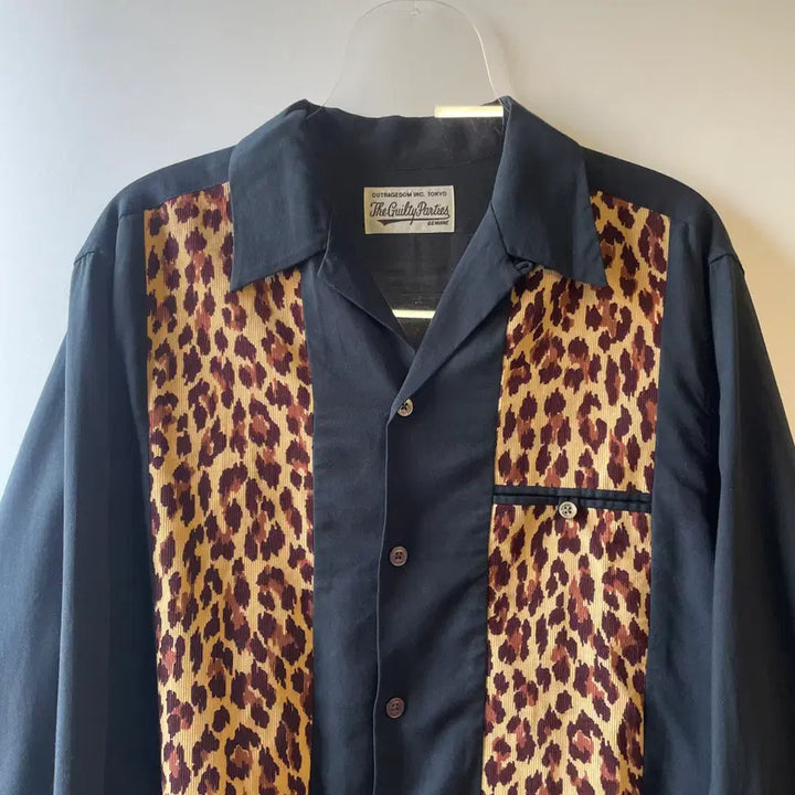 [BUNJANG] Wacko Maria Leopard Two-Tone Shirt / 와코마리아 레오파드 투톤셔츠