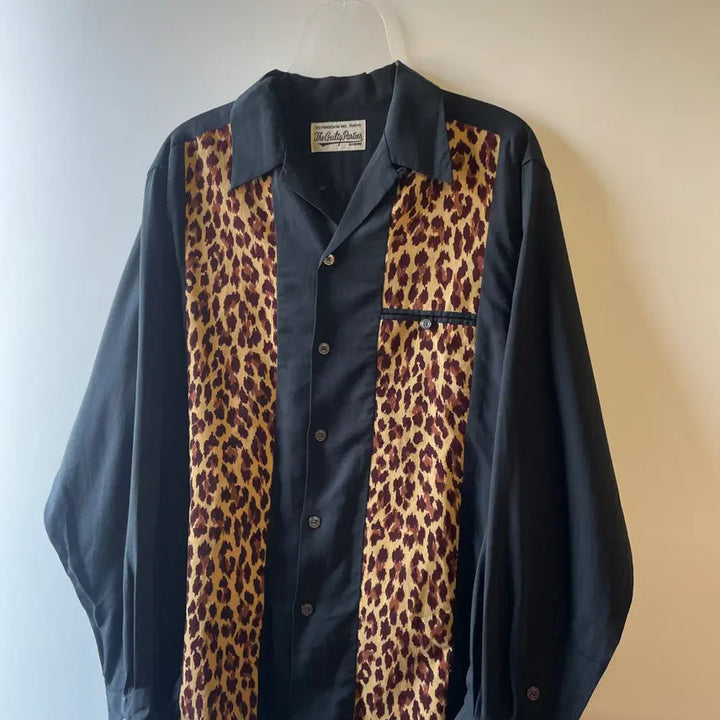 [BUNJANG] Wacko Maria Leopard Two-Tone Shirt / 와코마리아 레오파드 투톤셔츠