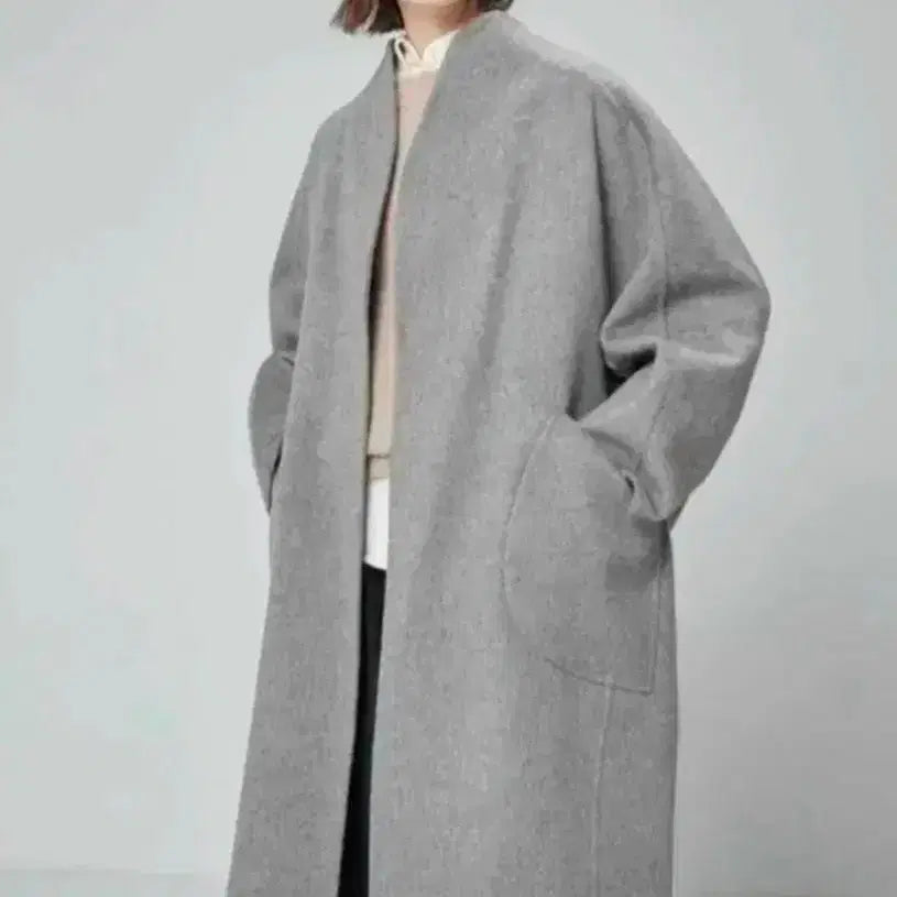 [BUNJANG] System Open Collar Coat / 한섬 시스템 노카라 오픈 코트FREE