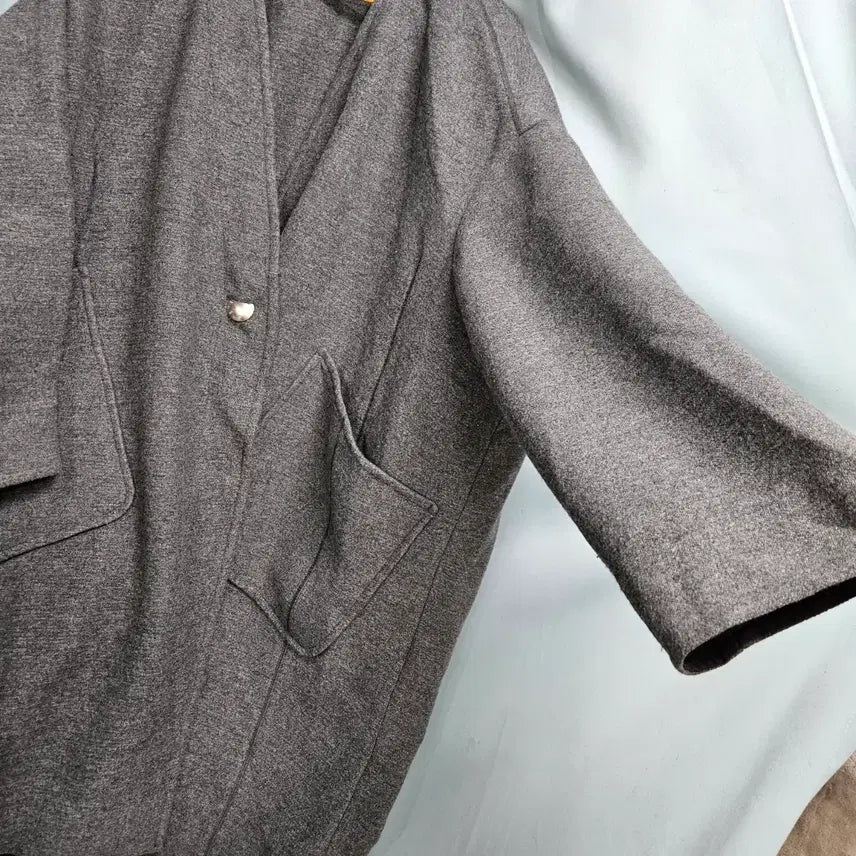 [BUNJANG] System Open Collar Coat / 한섬 시스템 노카라 오픈 코트FREE