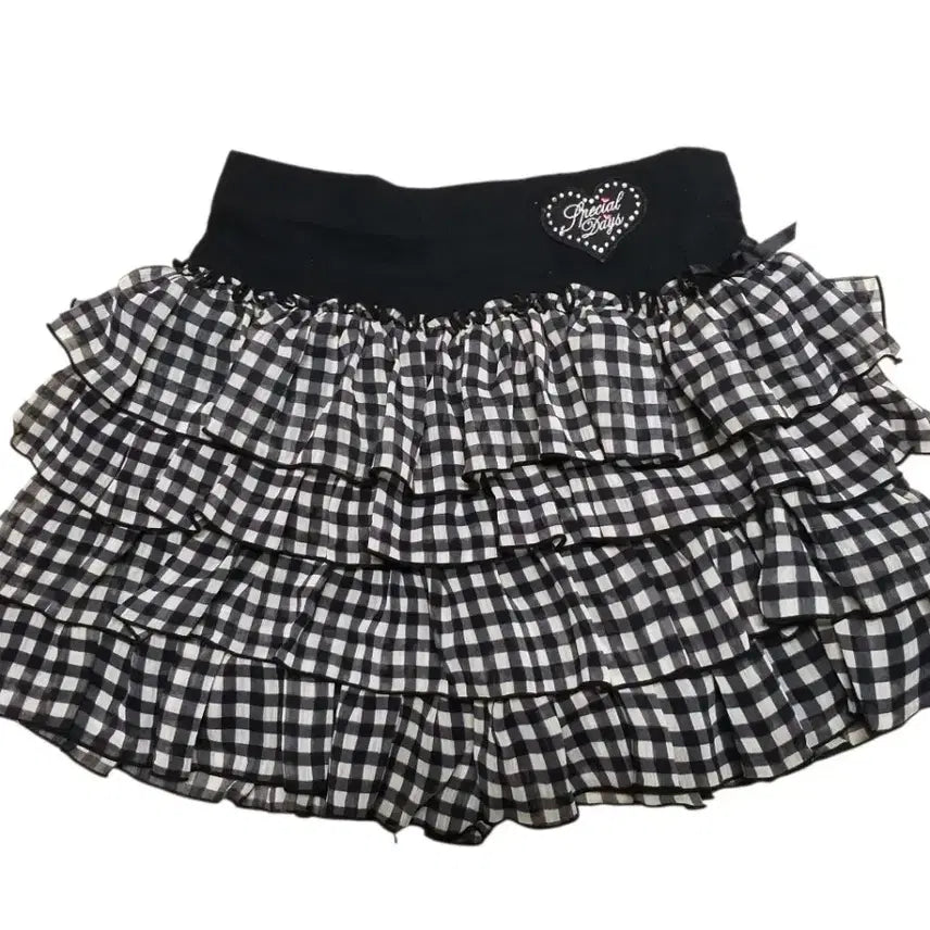 [BUNJANG] Vintage Checkered Ruffle Skort / 빈티지 체크 캉캉 프릴스커트 치마바지