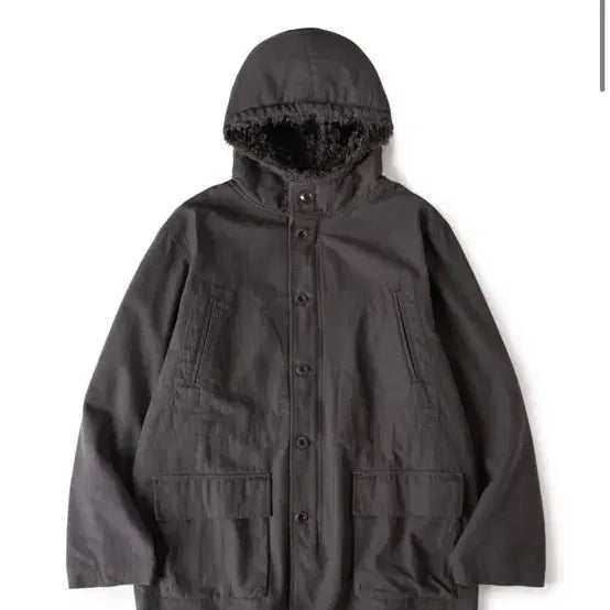 [BUNJANG] Hatching Room Hooded Military Parka Charcoal / 해칭룸 후디드 밀파카 차콜