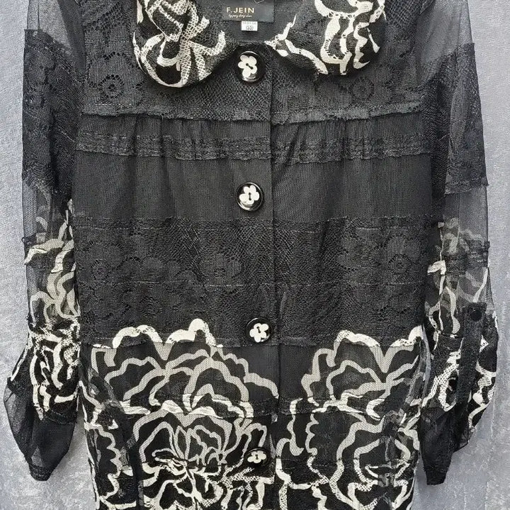[BUNJANG] F.Jein Black Lace Flower Jacket / F.Jein 블랙 레이스 플라워 자켓