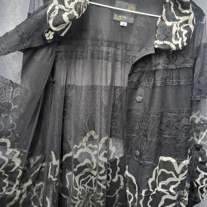 [BUNJANG] F.Jein Black Lace Flower Jacket / F.Jein 블랙 레이스 플라워 자켓