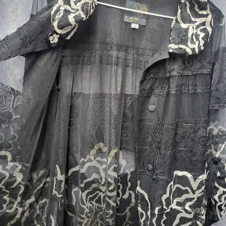 [BUNJANG] F.Jein Black Lace Flower Jacket / F.Jein 블랙 레이스 플라워 자켓