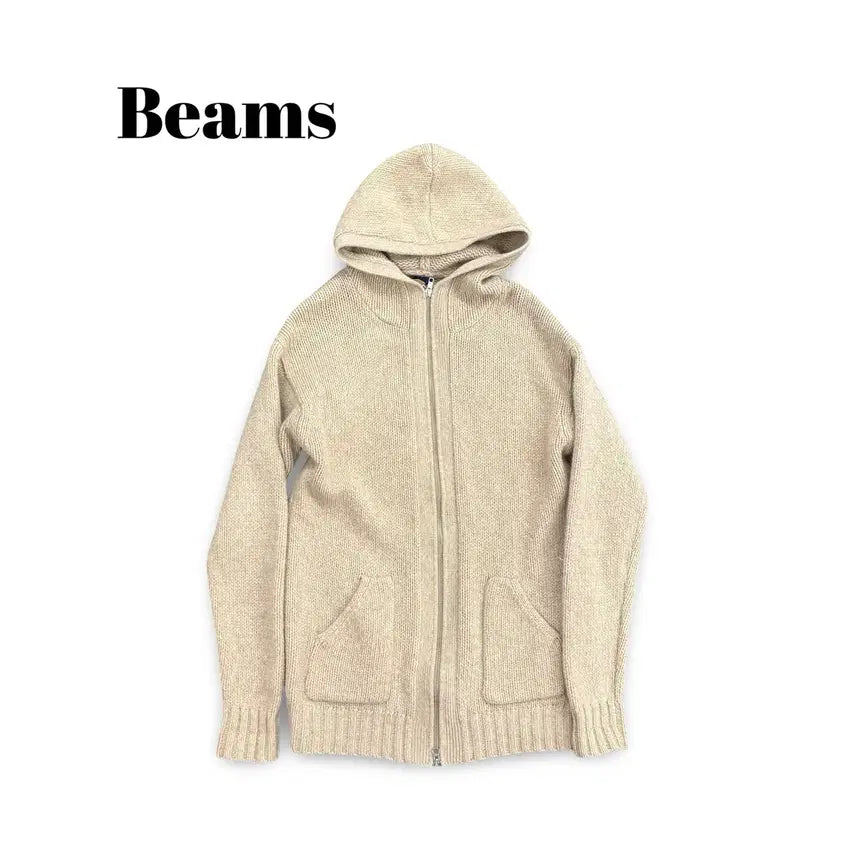 [BUNJANG] Beams Two-Way Wool Knit Hooded Zip-up / (95)빔즈투웨이양모니트후드집업