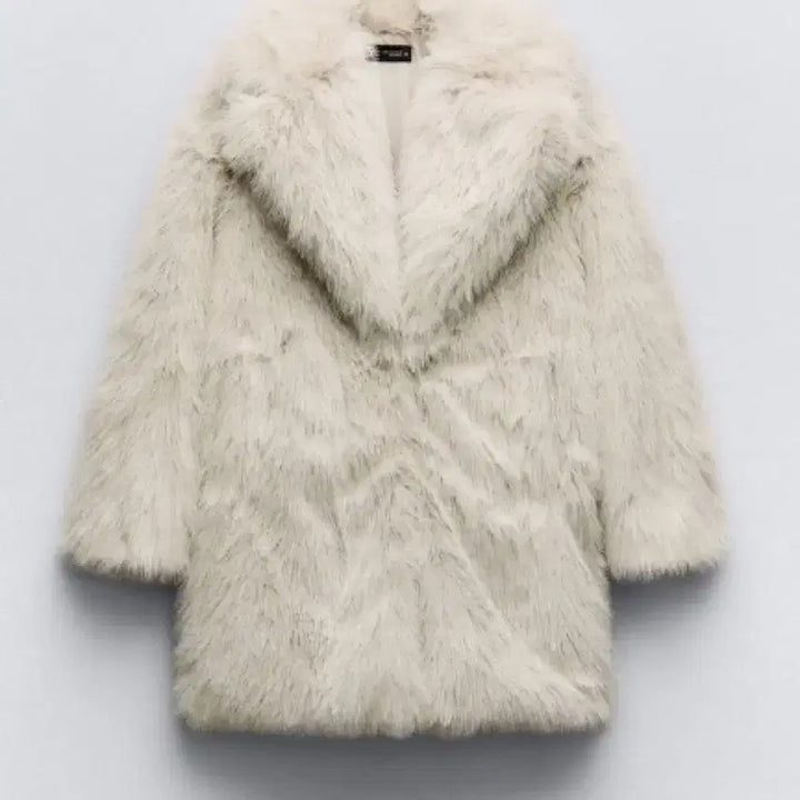 [BUNJANG] ZARA Faux Fur Coat Ivory S / 자라 ZARA 페이크 퍼 코트 아이보리 S