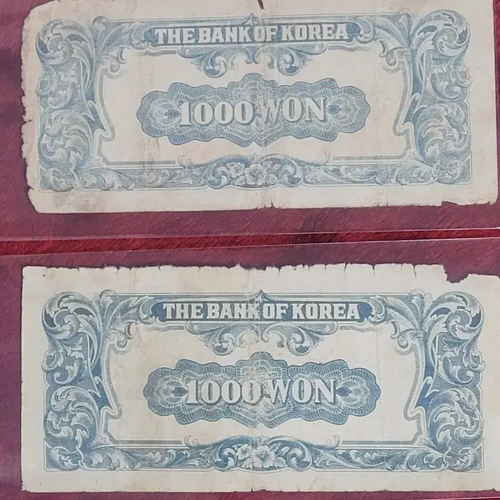 [BUNJANG] 1950 Syngman Rhee 1000 Won Banknote Set / 1950년 이승만 대통령 천원 지폐 2장