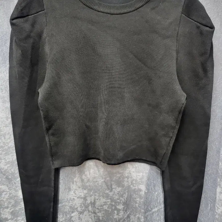 [BUNJANG] ZARA Crop Knit Long Sleeve Top / 자라 니트 크롭 긴팔 블랙