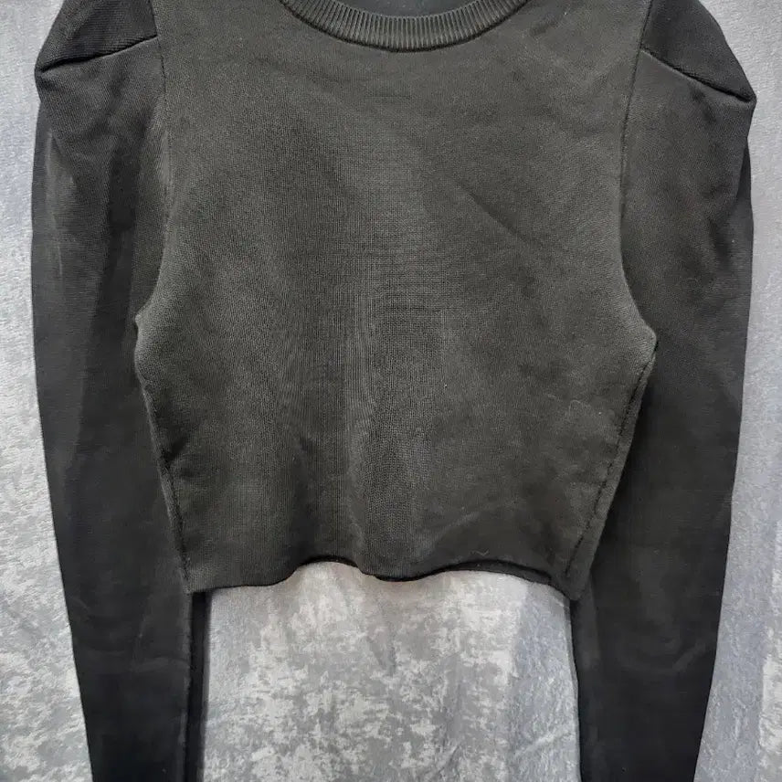 [BUNJANG] ZARA Crop Knit Long Sleeve Top / 자라 니트 크롭 긴팔 블랙