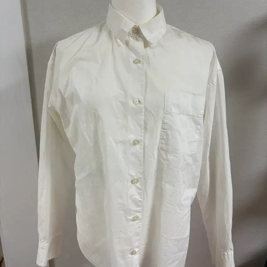 [BUNJANG] Uniqlo White Long Sleeve Shirt / 유니클로 화이트 긴팔 셔츠