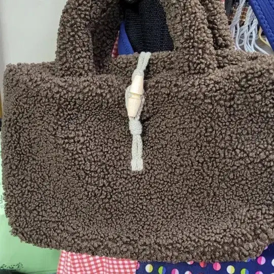 [BUNJANG] DPFound Brown Sherpa Tote Bag / 드파운드 푸들백 코코아색