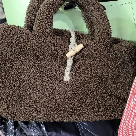 [BUNJANG] DPFound Brown Sherpa Tote Bag / 드파운드 푸들백 코코아색