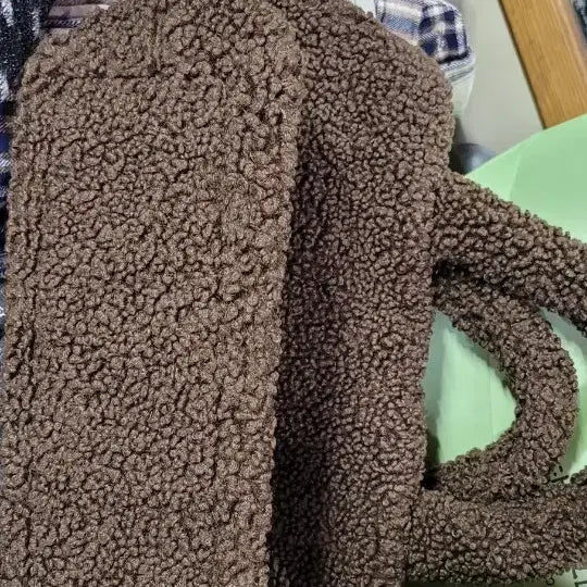 [BUNJANG] DPFound Brown Sherpa Tote Bag / 드파운드 푸들백 코코아색
