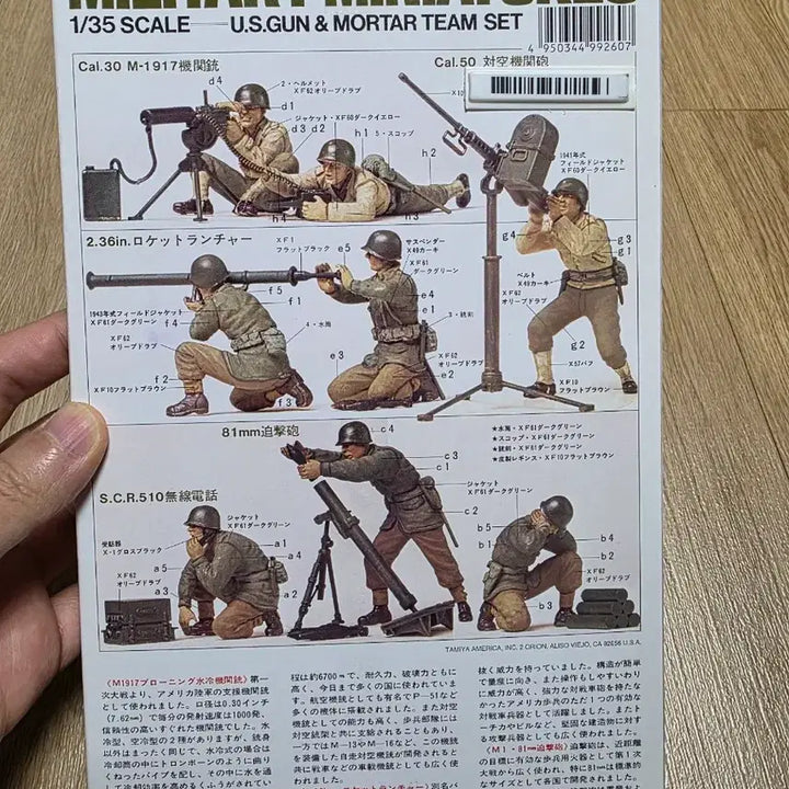 [BUNJANG] Tamiya 1/35 U.S. Gun &amp; Mortar Team Set / 고전프라 타미야 1/35 미군 기관총 &amp; 박격포 팀 세트