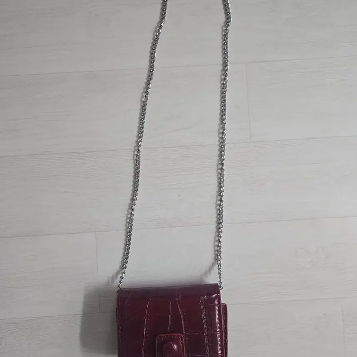 [BUNJANG] Chain Crossbody Burgundy Mini Bag / 체인 크로스백 버건디 미니백