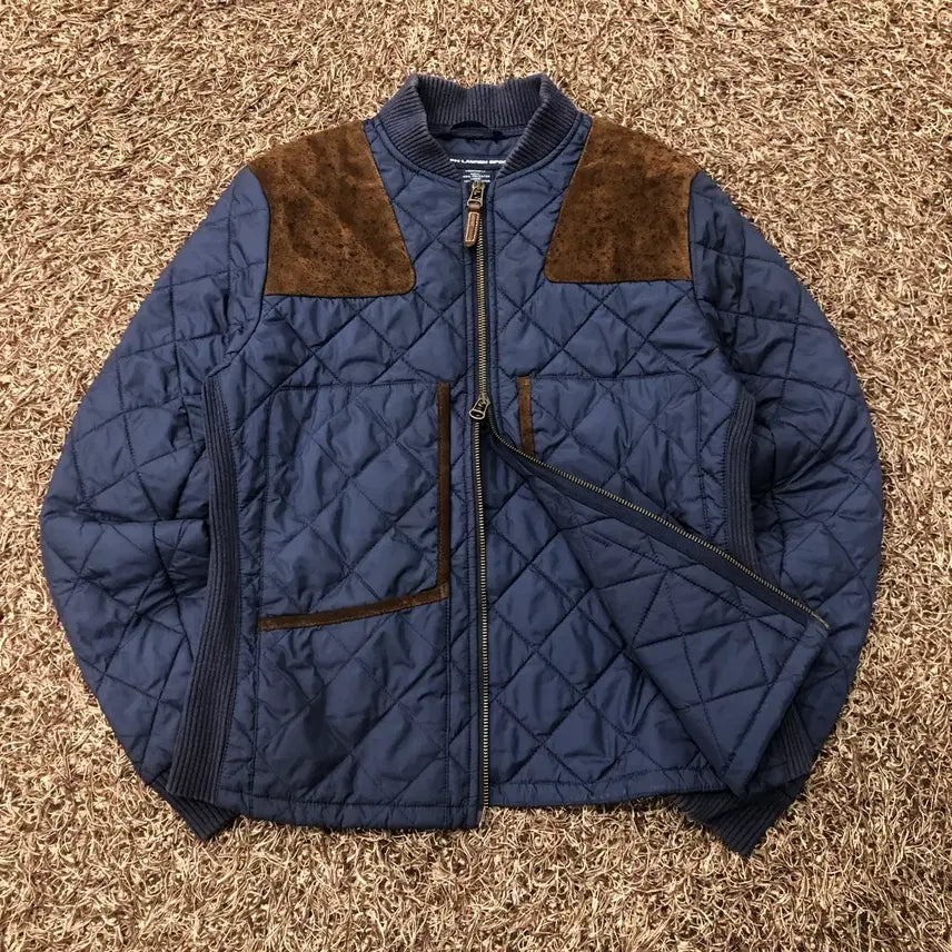 [BUNJANG] Polo Ralph Lauren Two-Way Suede Patch Quilted Jacket / M 폴로 랄프로렌 투웨이 소가죽 스웨이드 패치 퀄팅 자켓