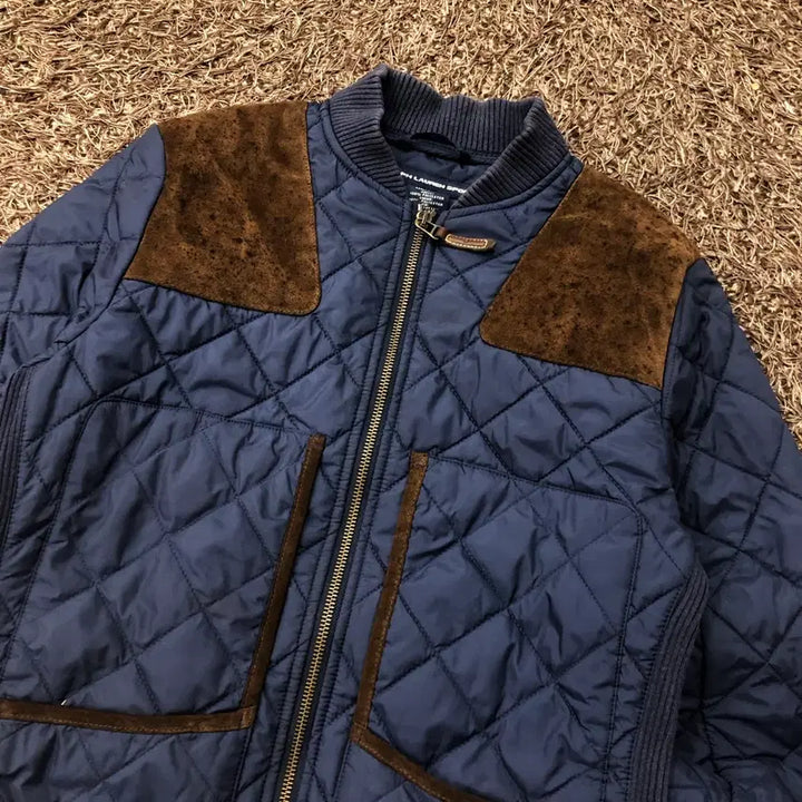 [BUNJANG] Polo Ralph Lauren Two-Way Suede Patch Quilted Jacket / M 폴로 랄프로렌 투웨이 소가죽 스웨이드 패치 퀄팅 자켓