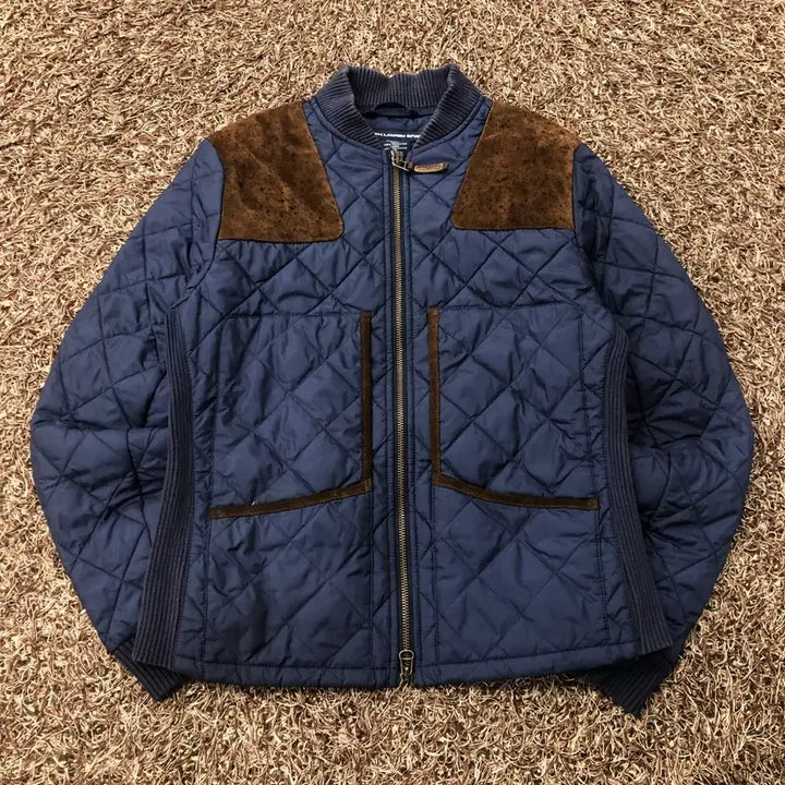 [BUNJANG] Polo Ralph Lauren Two-Way Suede Patch Quilted Jacket / M 폴로 랄프로렌 투웨이 소가죽 스웨이드 패치 퀄팅 자켓